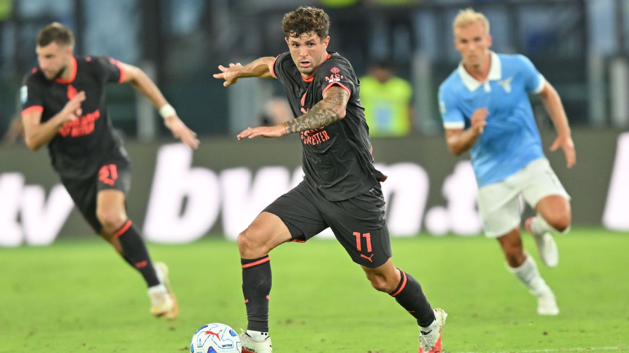 普利西奇世界杯后首次登场献助攻，助AC米兰客战拉齐奥扳平